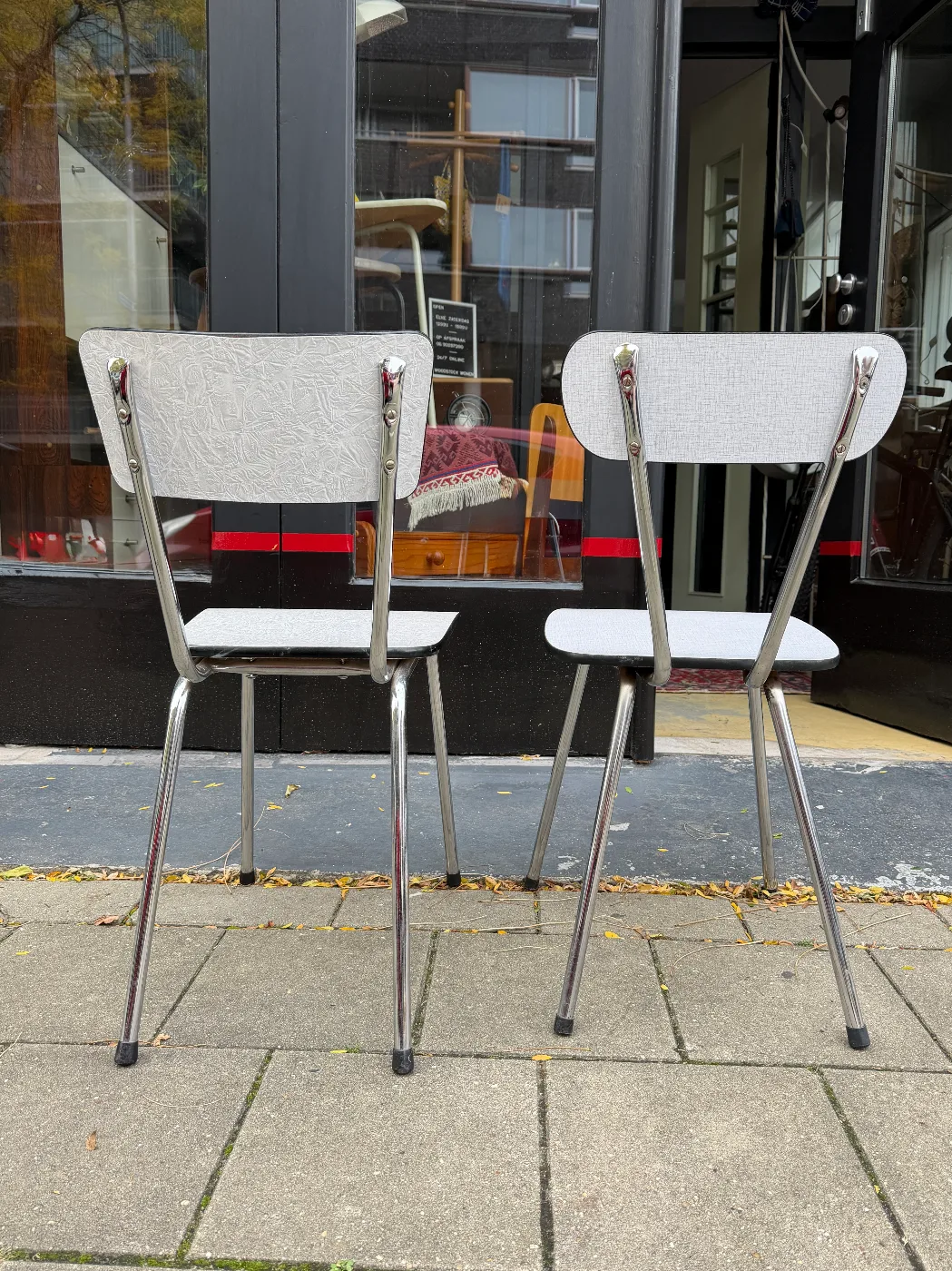 Set vintage formica stoelen – foto 3